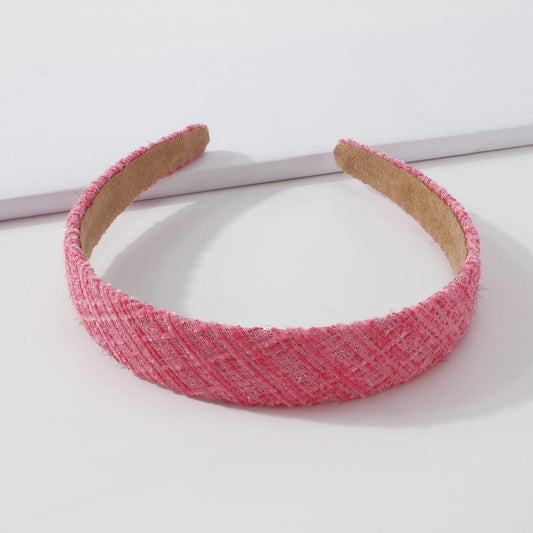 F3868 Light luxury and simple headwear sweet and fragrant plaid hairpin cute girl heart candy color headband