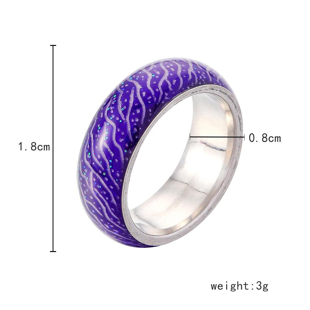 Fashion simple original design personality stainless steel resin luminous forest crack creative ring