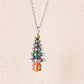 Fashion Jewelry Temperament Crystal Christmas Tree Pendant Necklace Versatile Autumn and Winter Sweater Chain