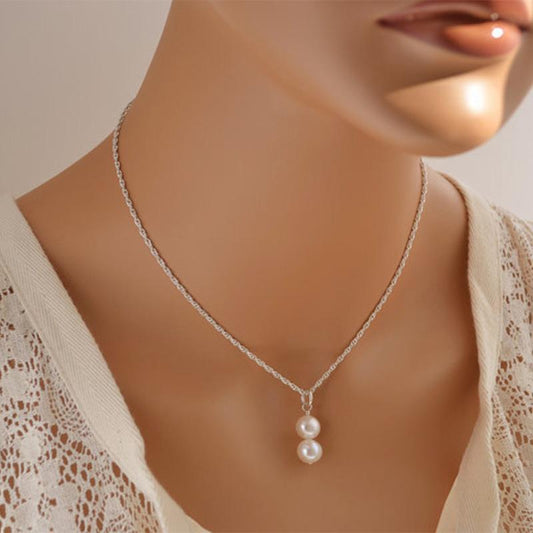 Pearl Cheap Simple Clavicle Chain Cheap Ladies Alloy Pendant Chain