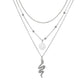 Fashion Vintage Alloy Lotus Snake Necklace Multilayer Pendant Necklace Ladies Accessories