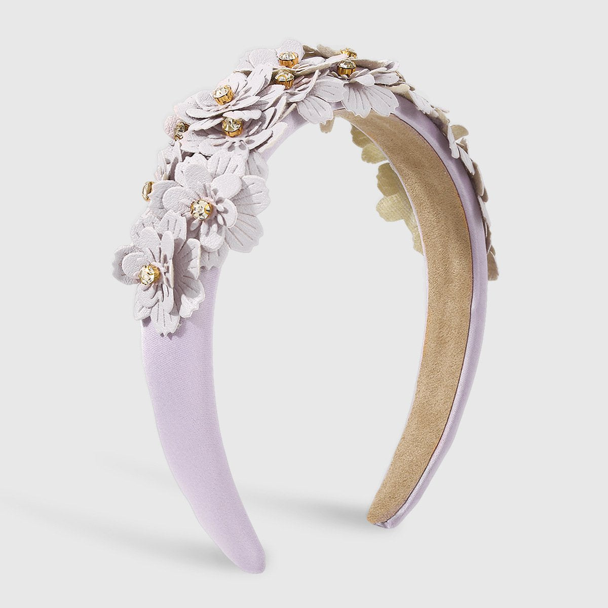 F4763 Jewelry Candy Color Sweet Leather Flower Rhinestone Headband Wide Brim Fashion Mori Headband