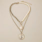 Jewelry special-shaped pearl Baroque pearl retro female image multi-layer OT buckle two-piece necklace