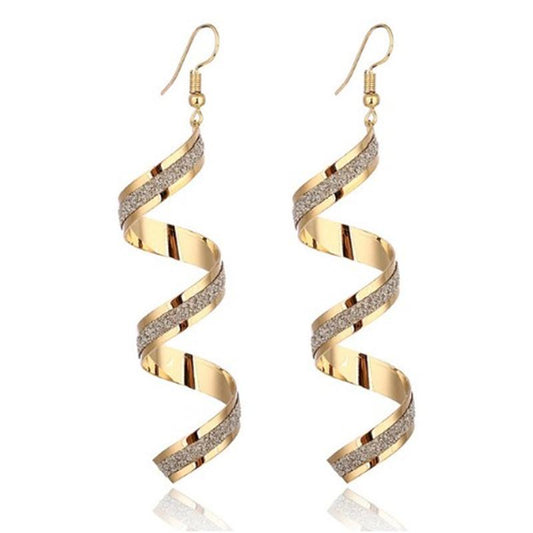 Long Fashion Earrings Frosted Spiral Earrings Earrings Accessories Jewelry