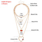 Jewelry Geometric Drop Glaze Hollow Peach Heart Pendant Necklace Female Creative Punk Temperament Multilayer Necklace