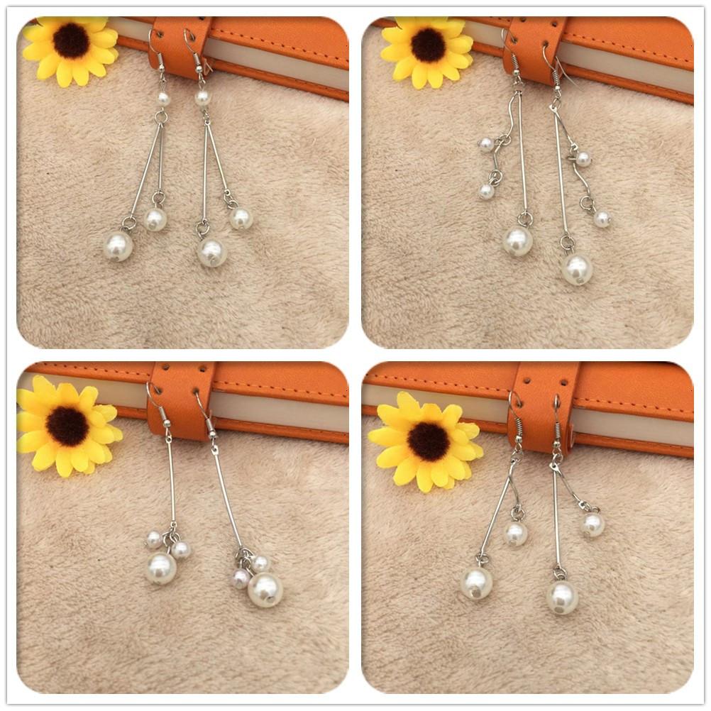 All-match sweet and fresh tassel long imitation pearl earrings stall jewelry