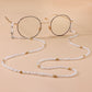 Jewelry Fashion Color Transparent Rice Beads Glasses Holder Women's Face Mask Dual Use Chain