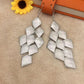 Long rhombus frosted surface earrings fashion multi-layer metal piece boutique earrings