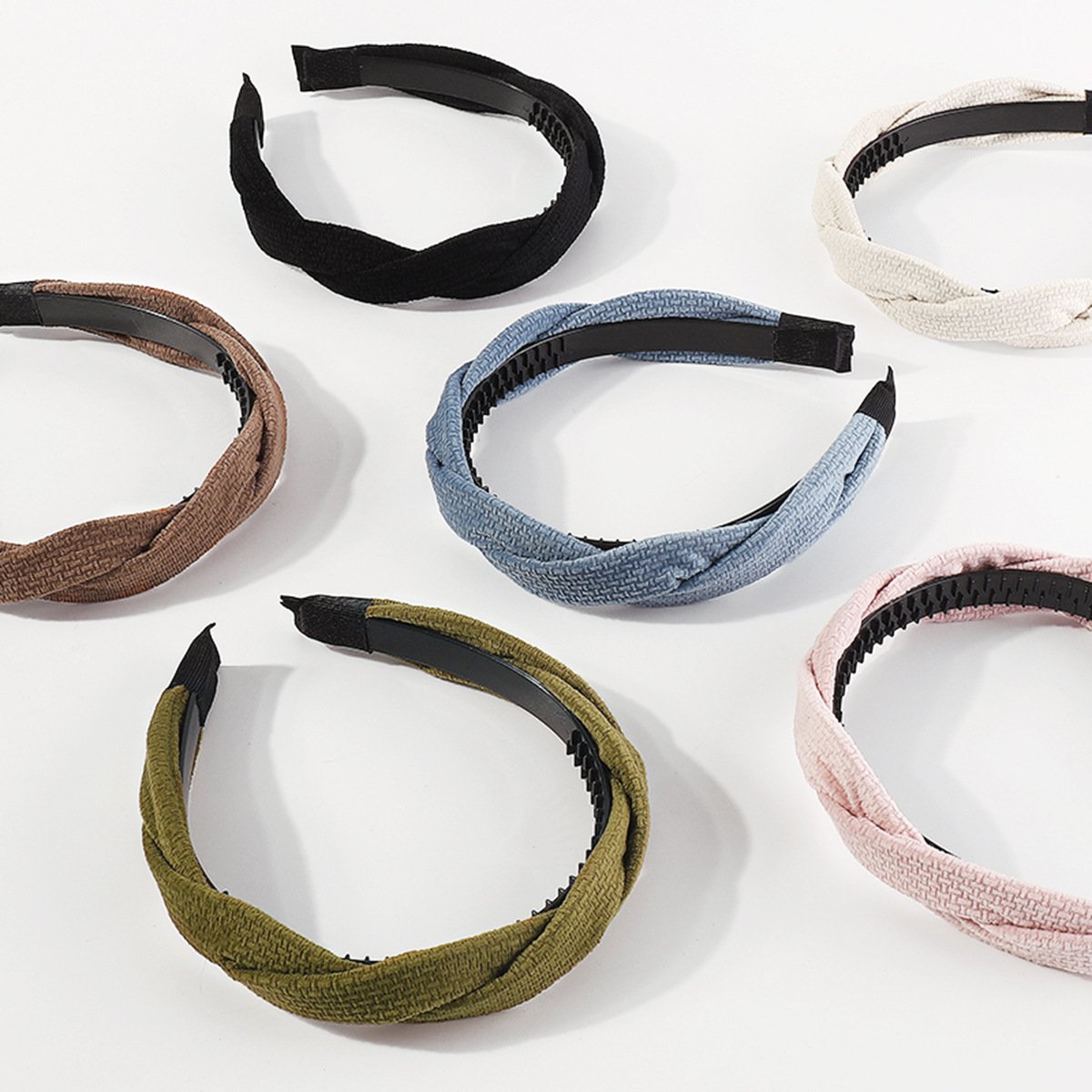 F5215 Jewelry French Braided Winding Non-slip Headband Flannel Simple Retro Geometric Headband Women