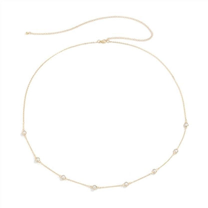 Temperament simple cold imitation pearl chain waist chain female sweet cool ins sexy body chain female