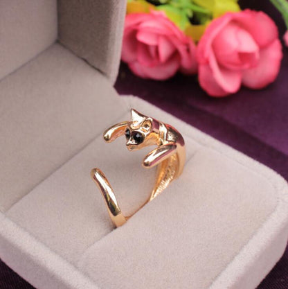 Cute Animal Open Ring Fashion Personality Exaggerated Puppy Cat Elephant Ring Creative Hand Jewelry