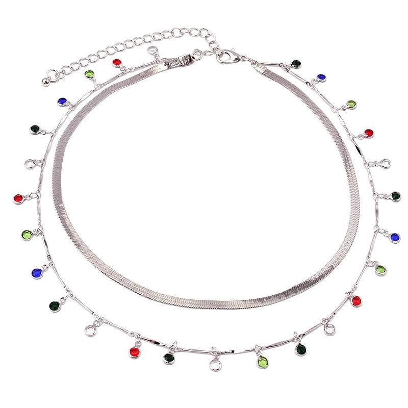 Candy Color Tassel Necklace Necklace Colorful Small Ball Single Layer Necklace Clavicle Chain