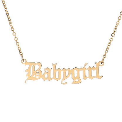 Fashion Items Jewelry Versatile Stainless Steel Pendant Cut Gold Alphabet Necklace