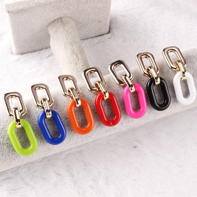 Jewelry Dongdaemun Element Resin Simple Earrings S925 Silver Needle Creative Temperament Earrings